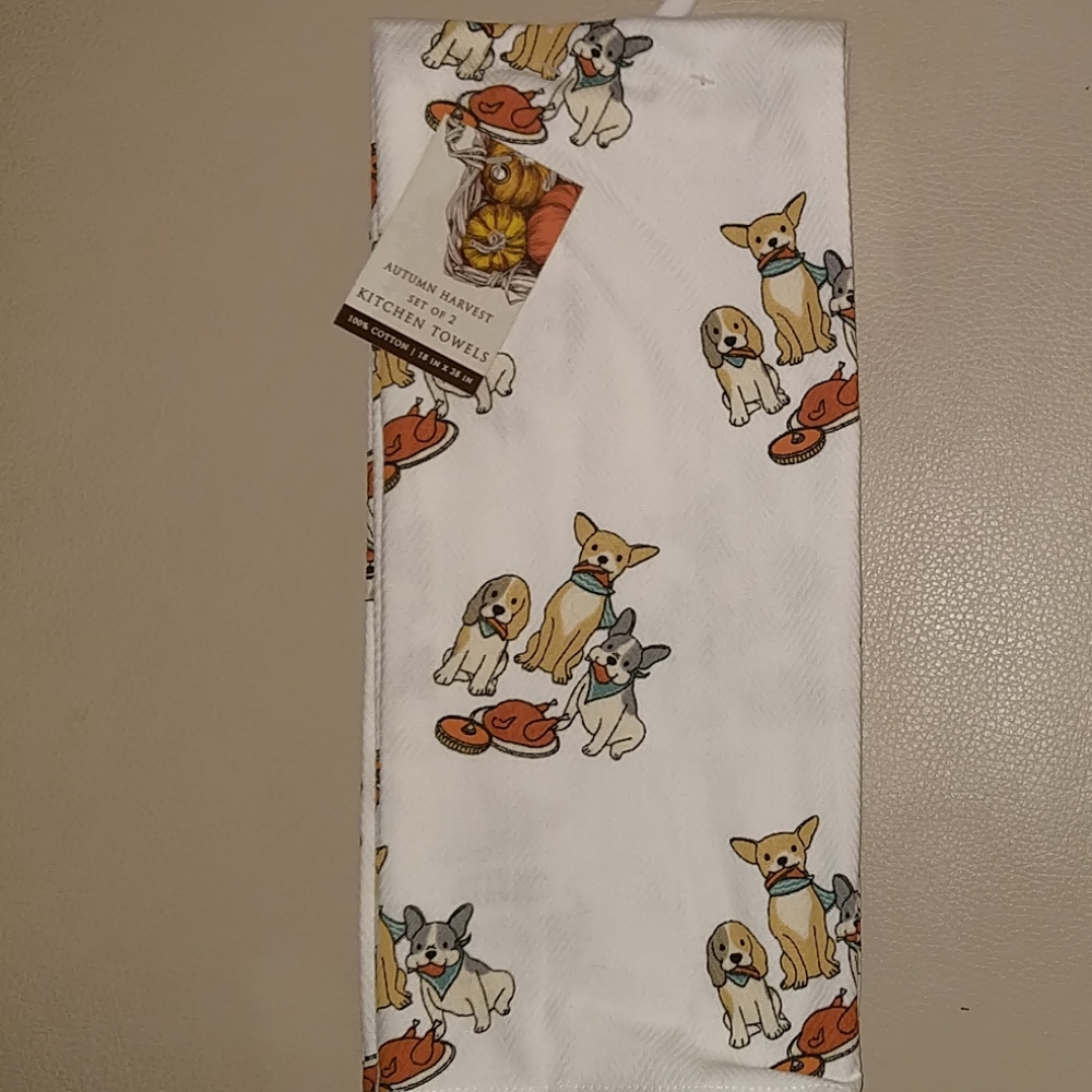 French Bulldog Frenchie & friends Dish Towel set/2
